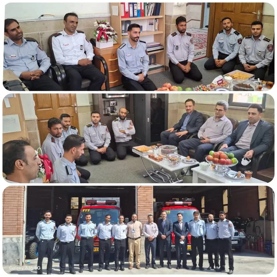 به مناسبت روز  آتش نشانی و ایمنی صورت گرفت ؛  ابلاغ پیام تبریک جناب آقای دکتر توتونچی ،مدیرعامل محترم مرکز درمانی آل محمد (ص) و خدا قوت به ریاست محترم ایستگاه و آتش نشانان پرتلاش و جان برکف ایستگاه آتش نشانی ۲۴ مشهد